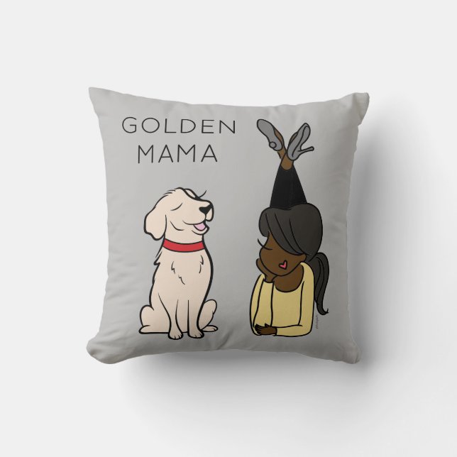 Cojín decorativo Mama de Golden Retriever personal (Anverso)
