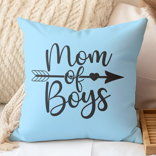 Cojín Decorativo Mamá de los chicos azul claro personalizado (Subido por el creador)