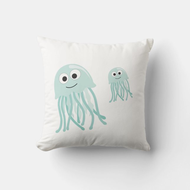 Cojín Decorativo mamá de medusas y bebé (Anverso)