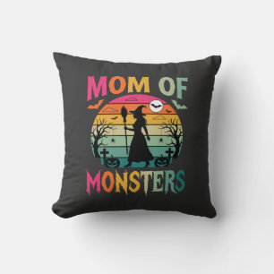 Cojín Decorativo Mamá de monstruos de Halloween Bruja Atardecer