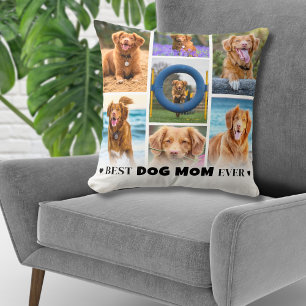 Cojín Decorativo Mamá de perro Collage de fotos personalizada