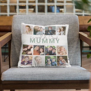 Cojín Decorativo Mamá del Mundo Mejor   Fotocolage