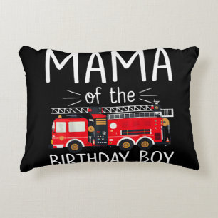 Cojín Decorativo Mamá del niño cumpleaños bombero camión bombero Fa