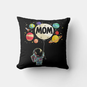 Cojín Decorativo Mamá del niño de cumpleaños astronauta espacial 1e
