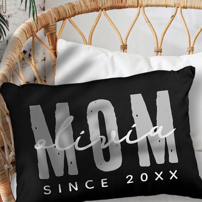 Cojín Decorativo Mamá desde el 20XX Preppy simple moderno (Subido por el creador)