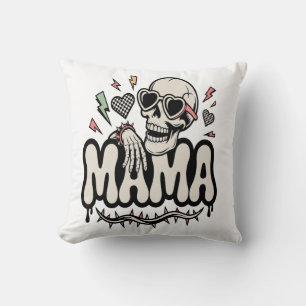 Cojín Decorativo Mamá divertida de Halloween calavera genial