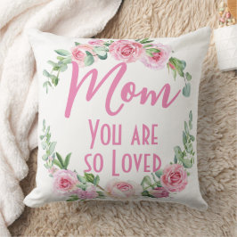 Cojín Decorativo Mamá, eres tan querida Rosa de Floral Wreath