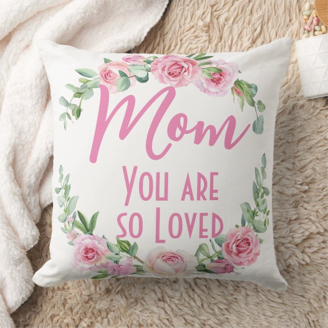 Cojín Decorativo Mamá, eres tan querida Rosa de Floral Wreath (Manta)