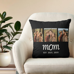 Cojín Decorativo Mamá Estableció Escritura Moderna Negra 3 Foto