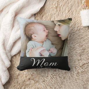 Cojín Decorativo Mamá Estableció Foto de Letra Moderna