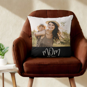 Cojín Decorativo Mamá Estableció Foto de Letra Moderna
