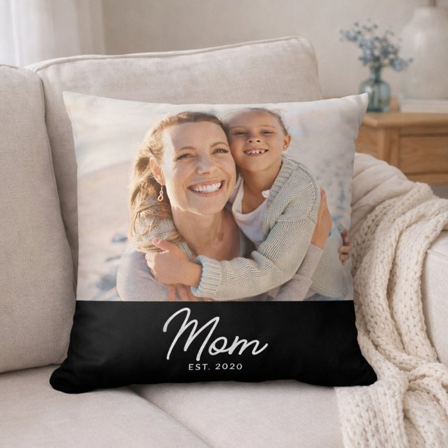 Cojín Decorativo Mamá Estableció Foto De Letra Moderna (Subido por el creador)