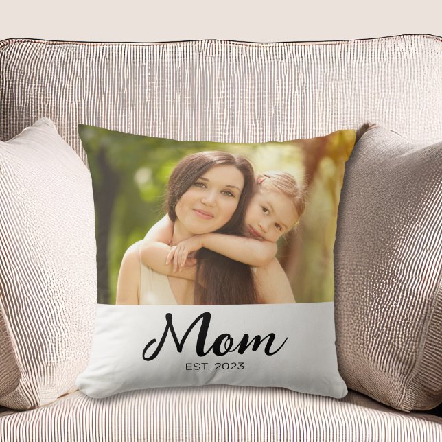 Cojín Decorativo Mamá Estableció Foto De Letra Moderna (Subido por el creador)