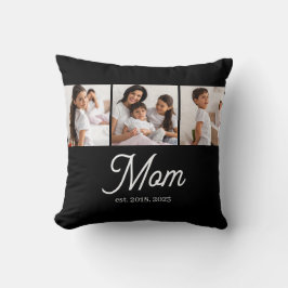 Cojín Decorativo Mamá Estableció Guión Negro 3 Foto