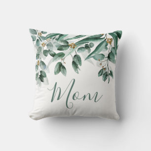Cojín Decorativo Mamá Eucalyptus Foliage acuarela moderna