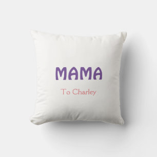 Cojín Decorativo Mama feliz madres retro púrpura agregar texto nomb