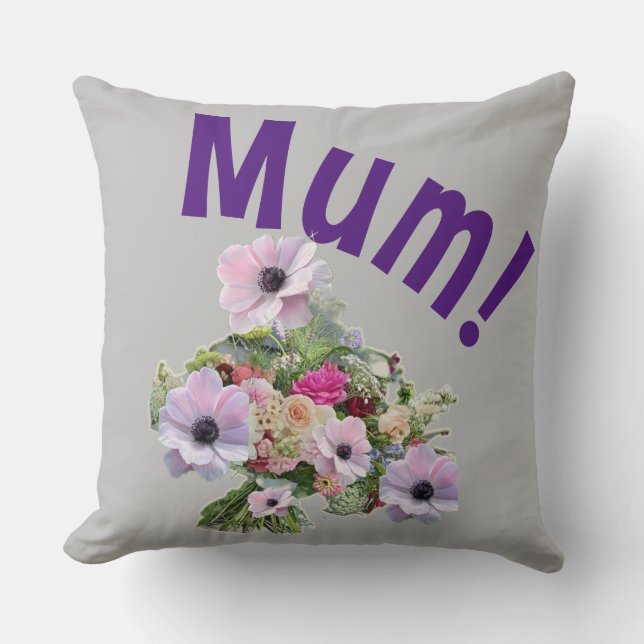 Cojín Decorativo ¡mamá! Flores (Anverso)