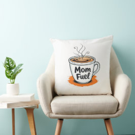 Cojín Decorativo Mamá Fuel | Coffee Moms Gift | Dia divertida de la