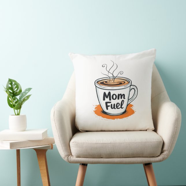 Cojín Decorativo Mamá Fuel | Coffee Moms Gift | Dia divertida de la (Silla)