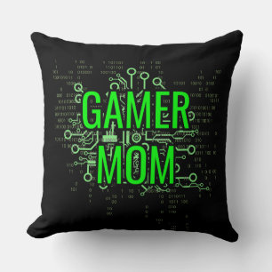 Cojín Decorativo MAMÁ GAMER Ciber Digital Verde