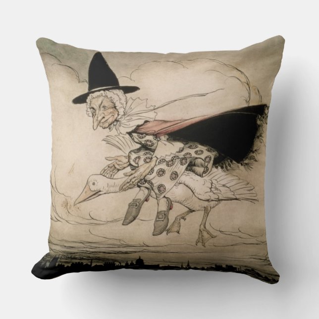 Cojín Decorativo Mamá ganso, frontispiece de la 'mamá ganso el Ol (Anverso)