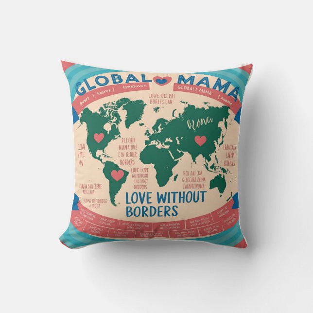 Cojín Decorativo "Mamá global: amor sin fronteras (Anverso)