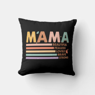 Cojín Decorativo Mamá Hermosa, valiente y valiente
