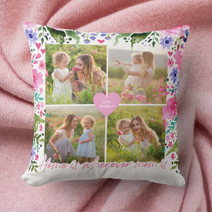 Cojín Decorativo Mamá Keepsake Photo Gift Watercolor Floral