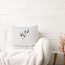 Cojín Decorativo Mamá la Flor Más Bonita (Tipografía Negra)