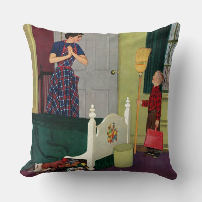 Cojín Decorativo ¡Mamá, limpié mi sitio! (Anverso)