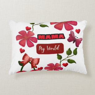 Cojín Decorativo Mamá Linda Diseño Floral de Corazones de Cereza Mi