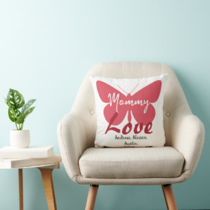 Cojín Decorativo Mamá mariposa mamá nombra Personalizar personaliza