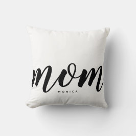 Cojín Decorativo Mamá moderna Minimalista de color negro y blanco
