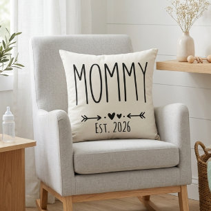 Cojín Decorativo Mamá Neutral Tranquila Letra Alta del Año