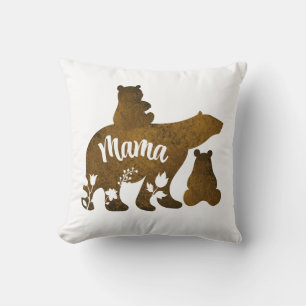 Cojín Decorativo Mamá oso con dos cachorros mamá de dos