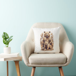 Cojín Decorativo Mamá Oso Y Sus Cubos - Amor Salvaje