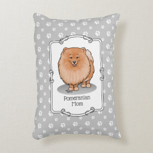 Cojín Decorativo Mamá panomana Pom Mom (naranja roja)
