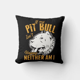 Cojín Decorativo Mamá Papá Perro Cachorro Pit Bull Divertido Pitbul