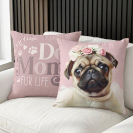 Cojín Decorativo Mamá Perro Fur Life Pug Foto Personalizada