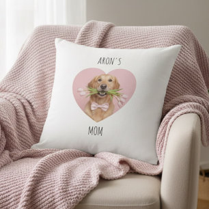 Cojín Decorativo Mamá Perro Personalizada   Foto de Mascota Persona