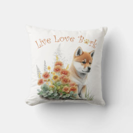 Cojín Decorativo Mamá Perro Shiba Inu Floral