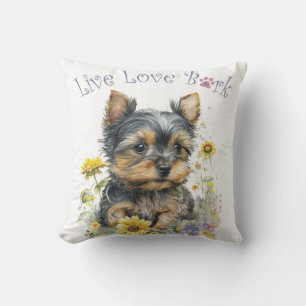 Cojín Decorativo Mamá Perro Yorkie Floral