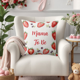 Cojín Decorativo Mama Personalizada de Fresa para Baby Shower