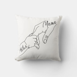 Cojín Decorativo Mamá personalizada y niños que se dan la mano