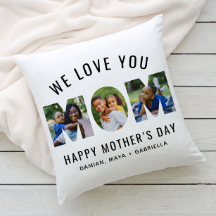 Cojín Decorativo Mamá Personalizado Día de la Madre 3 Collage de fo