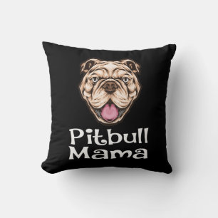 Cojín Decorativo Mamá Pit Bull Adorable Cachorro Amantes Perro Pitb