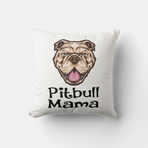 Cojín Decorativo Mamá Pit Bull Adorable Regalos para Amantes de Per