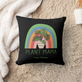 Cojín Decorativo Mamá Planta Boho Jardín Arcoíris Hojas de Monstera