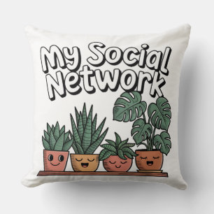 Cojín Decorativo Mamá Planta y Papá Mi Red Social Amantes de las Pl