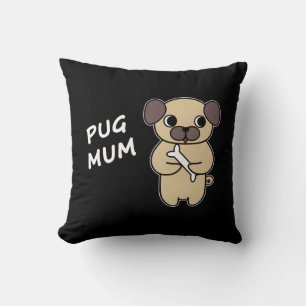 Cojín Decorativo MAMÁ PUG - Negro